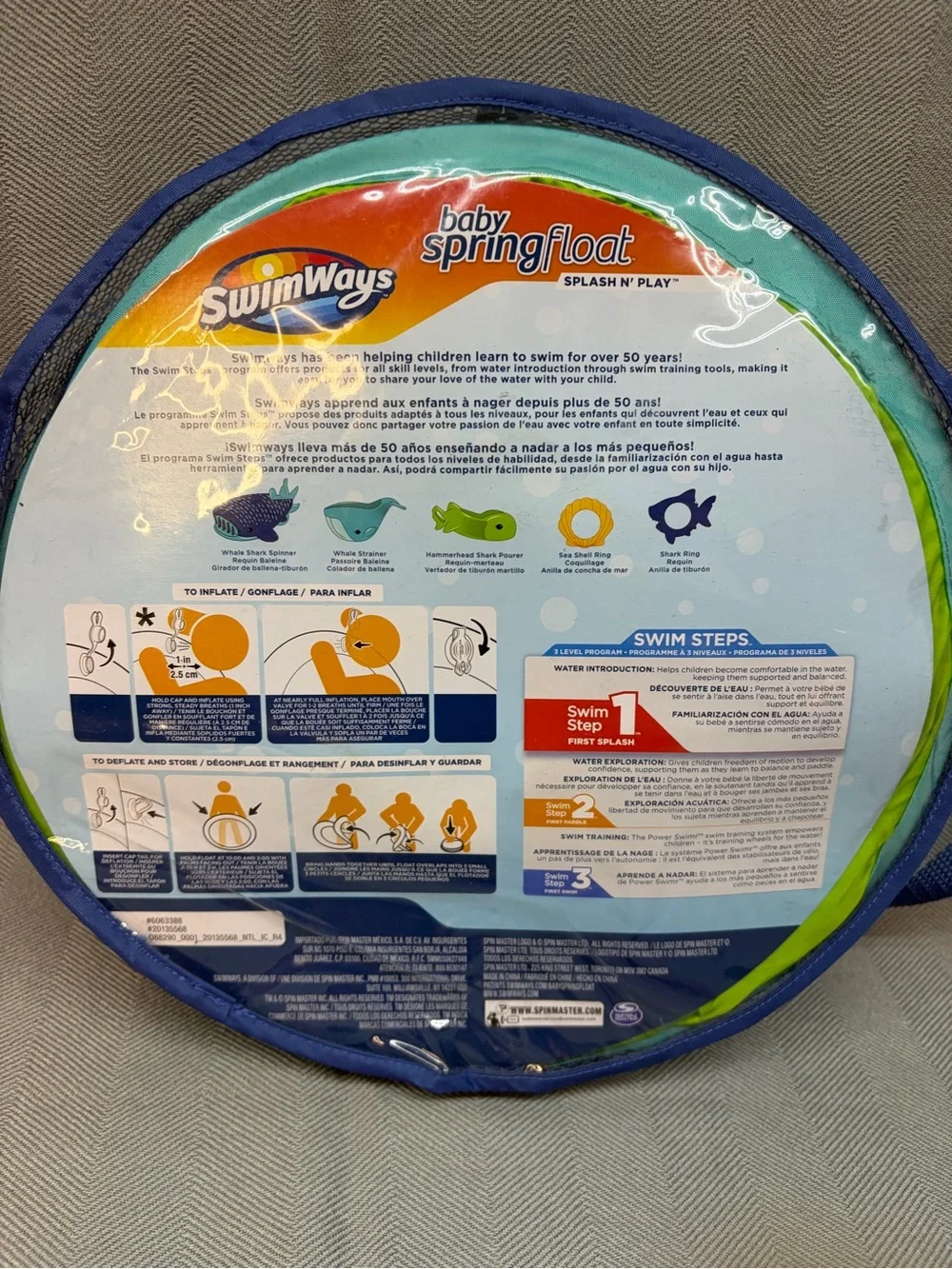 NWT Swimways baby spring float, swim step one splash and play multicolor